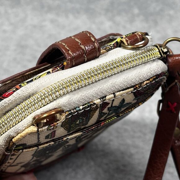 SAKROOTS Owls Floral Peace Cell Phone‎ Zip Wallet Wristlet Pouch No Strap - Picture 13 of 16